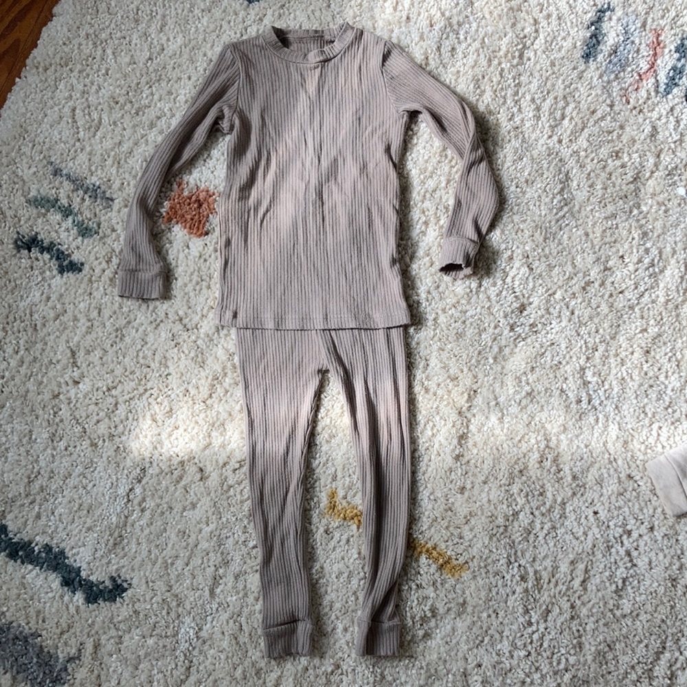 Hipster minimal beige pajama matching set